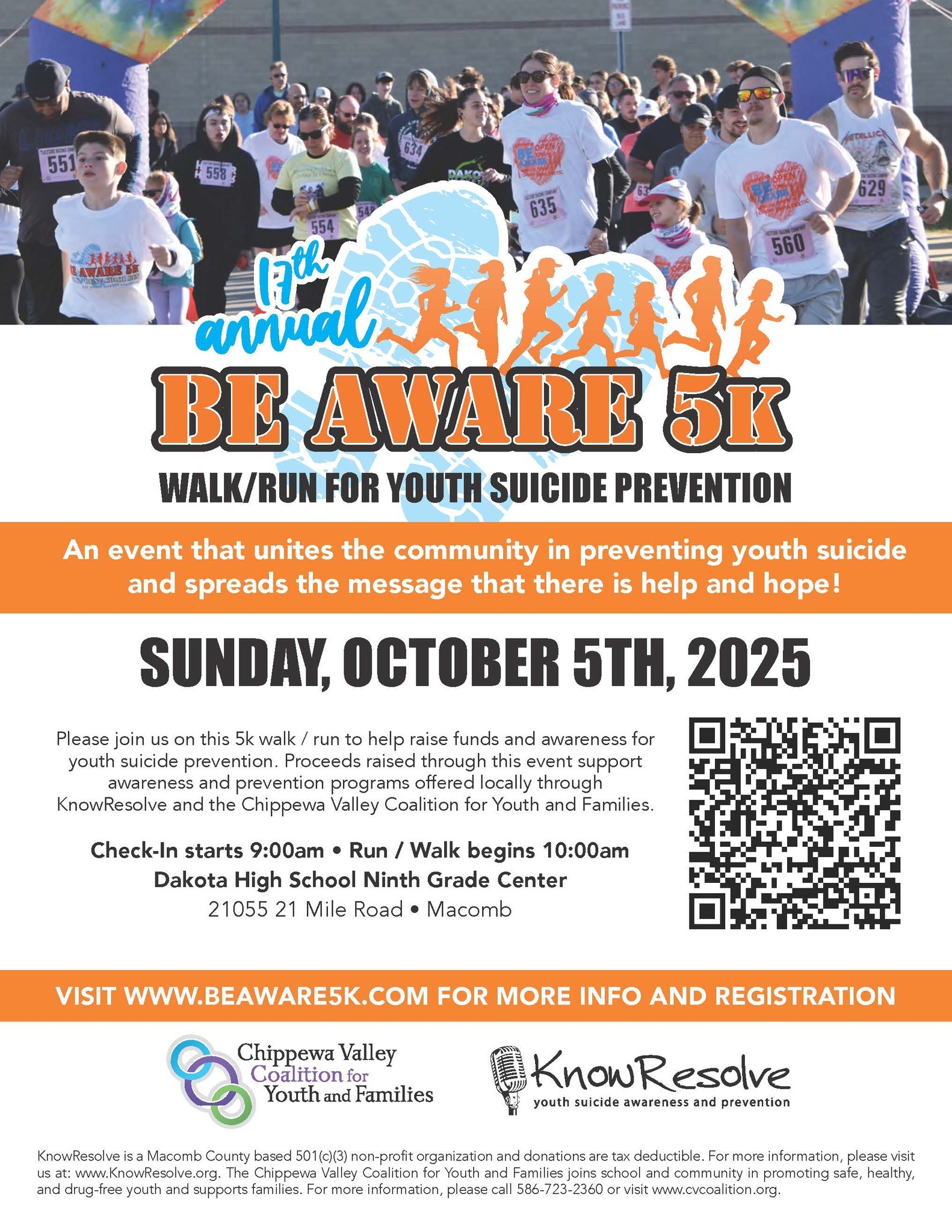 Be Aware 5K Flyer 2025