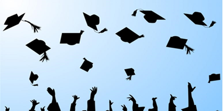 Graduation caps graphic